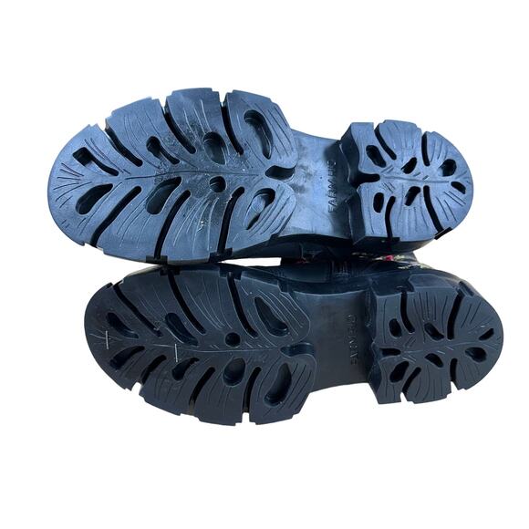 Farm Rio Black Boho Mid Boot Side Zip Rose Stitched Women's Sz 6 New Without Box - Picture 5 of 6